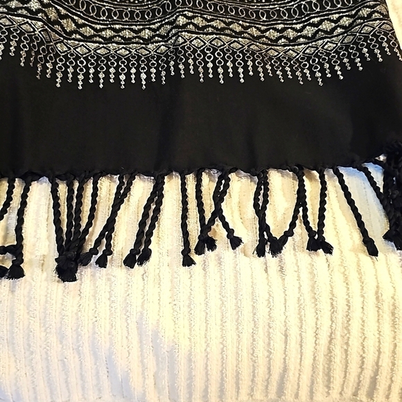 Vintage Rare Ornate Hamsa Metallic Thread Black Tunic Dress Small/Med - Picture 11 of 17